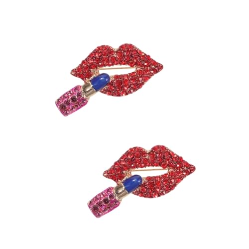 VALICLUD 2st Lippenstift Brosche Damen Accessoires Brosche Für Abendkleid Modeschmuck Für Freunde Weiblich Für Frauen Geburtstag Einzigartig Wäscheklammer Legierung von VALICLUD