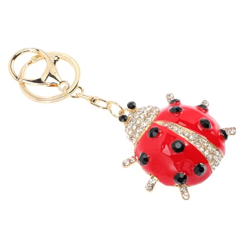 VALICLUD 2st Marienkäfer Schlüsselanhänger Strass-schlüsselanhänger Schlüsselanhänger-Charm Auto Autozubehör Strass-Accessoires Schlüsselanhänger Für Schlüssel Rot Legierung Strass von VALICLUD