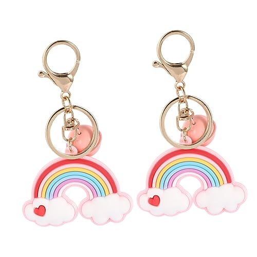 VALICLUD 2stücke Schlüsselanhänger Schlüsselring Auto-schlüsselanhänger Schultaschenanhänger Handtaschen-taschendekor Mit Regenbogen-Design von VALICLUD