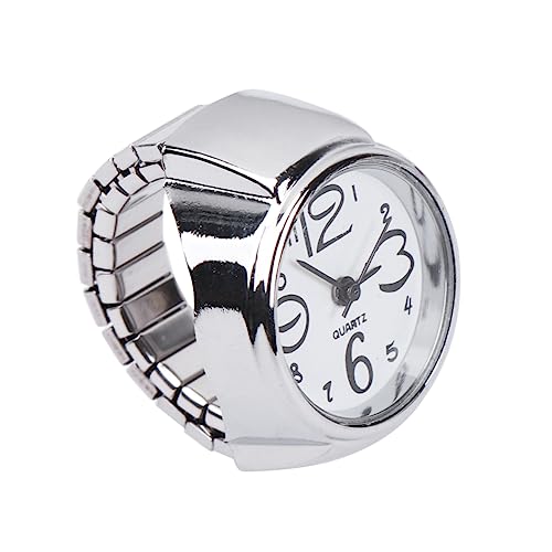 VALICLUD 2st Ringuhr Für Mädchen Geschenke Für Mädchen Quarz-fingeruhr Mädchenringe Uhr Mit Rundem Ring Ringuhr Für Herren Damen Fingeruhr Flip-Uhr Mini Muschelschale Weiß Tragbar Zubehör von VALICLUD