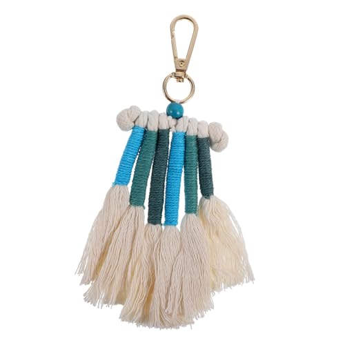 VALICLUD 2st Schlüsselanhänger Handdekor Geldbeutel-anhänger Schlüssel Hängende Verzierung Handgestrickter Hängender Anhänger Boho-Auto- Handtaschen-Quasten-anhänger Baumwollseil von VALICLUD