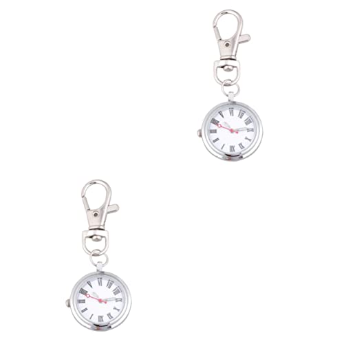 VALICLUD 2stücke Schlüsselanhänger Taschenuhr Quarz Mit Großen Ziffern Klassische Pocket Watch Für Männer Frauen Und Junge Mädchen Für Und Täglichen Gebrauch Leuchtende Zeiger Für von VALICLUD