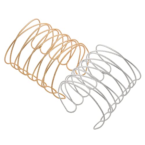 VALICLUD 2st Schmuck Armreifen Riemen Elastisch Rotator Kabel Armstulpen Männer Doppelt Armbänder Band Monitor Ärmel Minimalistischer Armreif Hohle Armbinde Hohler Offener Armreif Legierung von VALICLUD