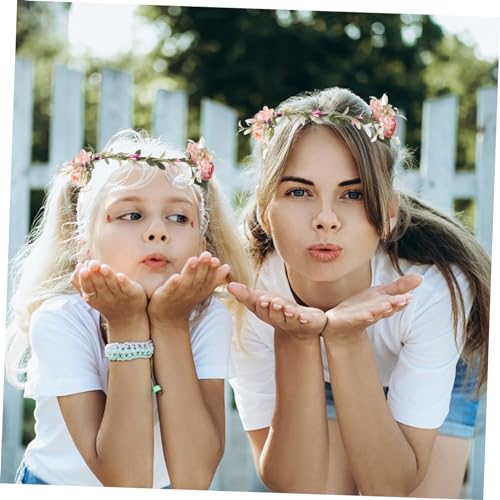 VALICLUD 2st Stirnband Hochzeitskopfschmuck Für Die Braut Damen Stirnbänder Grün Kopfbedeckungen Für Damen Blumenstirnbänder Für Damen Tiara Europäisch Und Amerikanisch Kranz Strandresort von VALICLUD