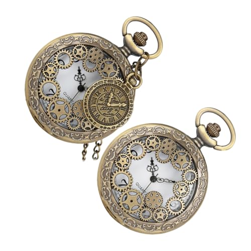 VALICLUD 2stücke Vintage Taschenuhr Mit Kette Retro Romanziffern Uhr Pendants Für Männer Stilvolles Accessoire Für Besondere Anlässe Und Tägliche Nutzung Einzigartiges Design Kompakte von VALICLUD