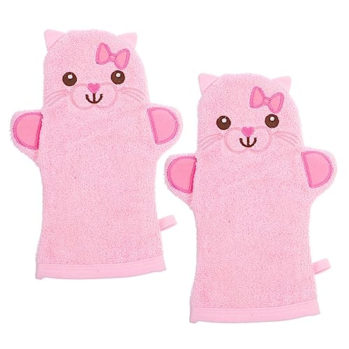 VALICLUD 2stücke Bademittchen Für Junge Mädchen Cartoon Tiere Duschhandschuhe Peeling Handschuhe Körperwaschlappen von VALICLUD