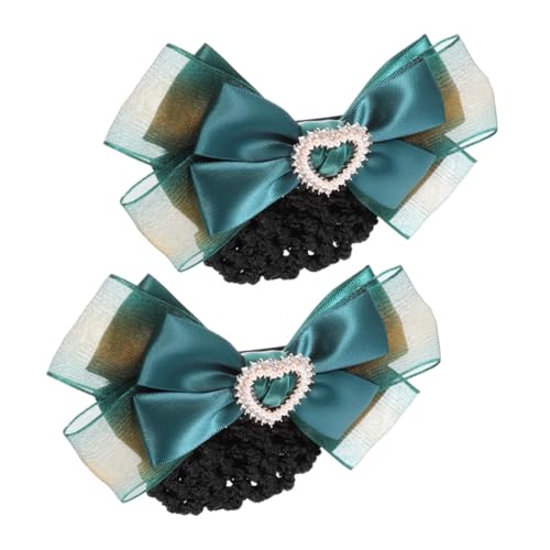 VALICLUD 2stücke Haarnetze Für Damen Dutt-abdeckung Mit Schleife Metall-clip Für Ballett Und Beruf Atmungsaktiv Langlebig von VALICLUD