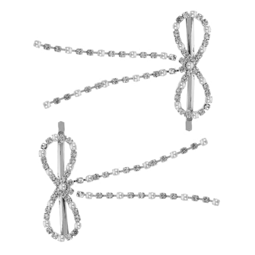 VALICLUD 2stücke Bogen Haarclips Mit Schleife Metall Clips Für Frauen Mädchen Strass Haarclips Dekore Schleifenförmige Haarspangen von VALICLUD
