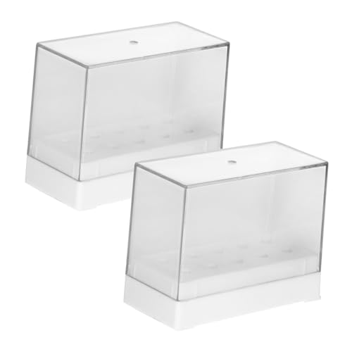 VALICLUD 2stücke Bohrerhalter Nagelbohrer Bits Bithalter Bit Holder Aufbewahrungskoffer Organizer Für Nagelbohrer Kunststoffbox Bohrerbox von VALICLUD