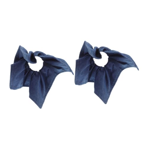 VALICLUD 2stücke Denim Blaue Damen Retro Quadratische Schals Haargummis Elastische Bänder Mode Haarband Für Verschiedene Frisuren Bei Partys Alltag von VALICLUD