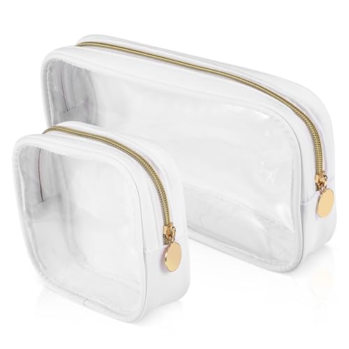 VALICLUD 2stücke Durchsichtige Kosmetiktasche Make-up-Tragetasche Kulturbeutel Reisetasche Aufbewahrungstasche Hautpflegetasche Make-up-Organizer Robustes PVC-Material Tragbare Für von VALICLUD