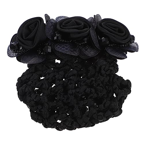 VALICLUD 2stücke Dutt-abdeckung Für Damen Haarnetz Clip Blume Haarknotennetze Für Balletttänzer Stewardess Stoffmaterialien Exquisites Design Praktisch Arbeit Klassische Farbe von VALICLUD