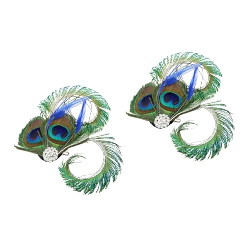 VALICLUD 2stücke Fascinator Haarclip Mit Pfauenfedern Accessoire Für Damen Für Tea Party Und Besondere Anlässe Leicht Und Zu Tragen von VALICLUD