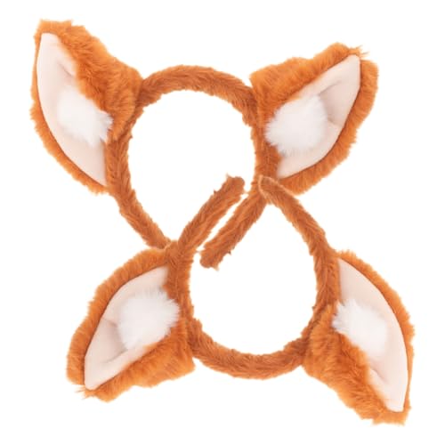 VALICLUD 2stücke Fuchsohren Stirnband Aus Plüsch Tierkopfbedeckung Für Cosplay Party Halloween Elastisches Design Für Sicheren Sitz Geeignet Für Erwachsene Und Junge Mädchen von VALICLUD