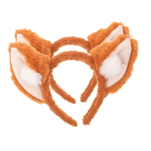 VALICLUD 2stücke Fuchsohren Stirnband Aus Plüsch Tiermuster Kopfbedeckung Cosplay-accessoire Für Partys Und Festivals Elastisches Design von VALICLUD