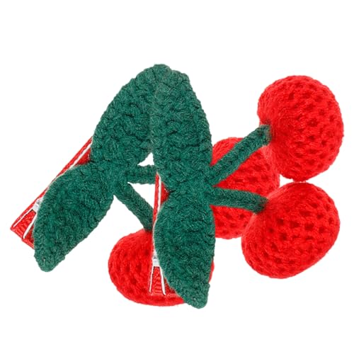 VALICLUD 2stücke Gehäkelte Kirsch-haarspangen Für Kleine Mädchen Haarschmuck Mit Süßen Obst-details Leicht Und Tragbar Für Hochzeit Geburtstag Und Mottoparty von VALICLUD