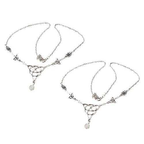 VALICLUD 2stücke Gothic Stirnkette Mit Anhänger Aus Legierung Braut-kopfschmuck Für Hochzeit Haarkette Als Haarband Kopf-schmuck Für Frauen Im Alltag von VALICLUD