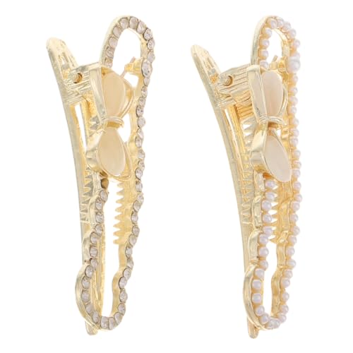 VALICLUD 2stücke Schleifen Haarspangen Mit Rhinestone Und Kunstperlen Haarnadeln Für Mädchen Elegant Kopfbedeckung Für Alltag Partys Hochzeiten von VALICLUD