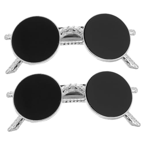 VALICLUD 2stücke Haarspangen in Sonnenbrillenform Schwarz Metallhalterung Starken Haltbarkeit Dekorativ Für Damen Und Mädchen Passend Zu Allen Haartypen von VALICLUD