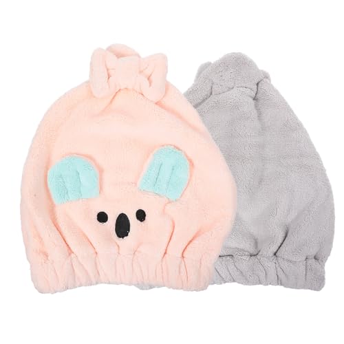 VALICLUD 2stücke Haartrockenkappen Aus Mikrofaser Schnelltrocknende Duschhaube Mit Cartoon-design Für Zuhause Absorbierende Badekappe Zufälligen Farben Für Damen Und Herren von VALICLUD