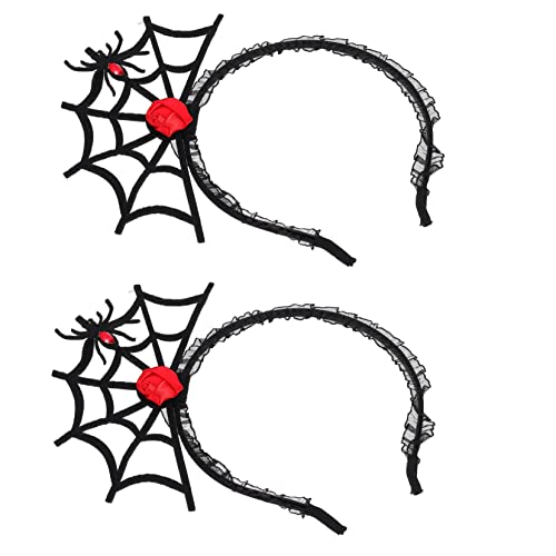 VALICLUD 2stücke Halloween Haarreif Mit Spinnen-netz Design Für Kostümpartys Und Feiern Einzigartiger Kopfschmuck Für Damen Und Für Kreative Halloween-dekoration von VALICLUD