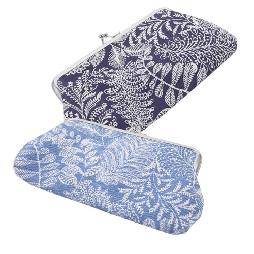 VALICLUD 2stücke Handtasche Für Frauen Kleine Wechselgeldbörse Aus Robustem Canvas Im Frischen Blätterdesign Für Unterwegs von VALICLUD