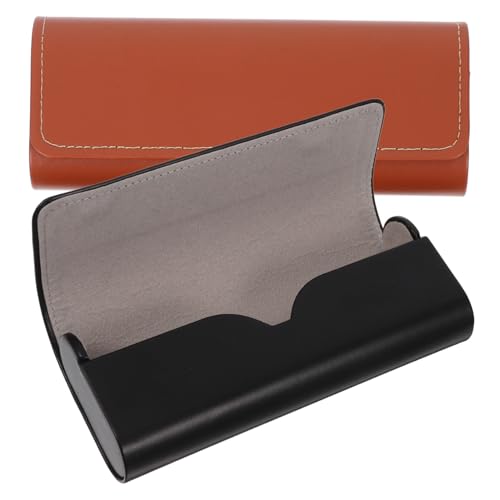 VALICLUD 2stücke Hartschalen-brillenetui Mit Magnetischem Verschluss Aus Kunstleder Mit Stabilem Metallinnenrahmen Für Damen Und Herren Tragbar Für Reisen Und Täglichen Gebrauch von VALICLUD
