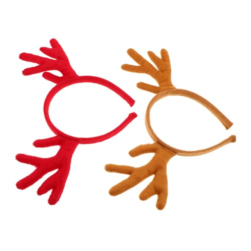 VALICLUD 2stücke Hirschgeweih Stirnband Für Erwachsene Rentiergeweih Haarreif Realistisches Geweih Stirnband Weihnachts Haarschmuck Tierkopfbedeckung Für Party Und Festival von VALICLUD