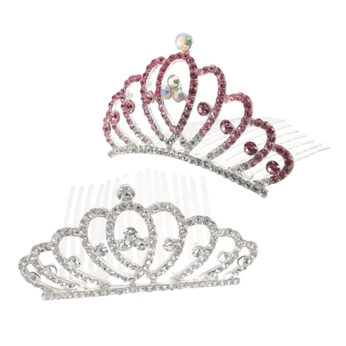 VALICLUD 2stücke Junge Mädchen Tiara Haarnadel Glänzendes Strass Stirnband Blumenmädchen Krone Haarspangen Für Party Hochzeit Geburtstag Styling von VALICLUD