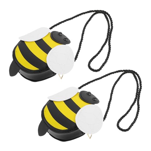 VALICLUD 2stücke Kleine Mädchen Umhängetasche Biene Design Schultertasche Münze Lagerung Tasche Mit Reißverschluss Für Junge Mädchen Daily Use Einkauf Spaziergang Party von VALICLUD