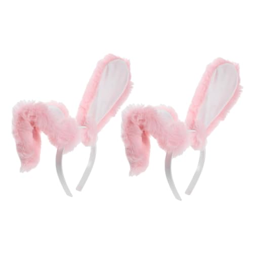 VALICLUD 2stücke Kaninchen-stirnband Mit Hasenohren Süßes Cosplay-zubehör Aus Plüsch Für Party Und Festivals Weiches Haarband Mit Hasenohren-design von VALICLUD
