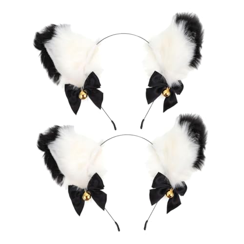 VALICLUD 2stücke Katzen Stirnband Mit Katzenohren Haarband Tierohr Festival Party Kopfbedeckung Für Frauen Mädchen Halloween Cosplay von VALICLUD