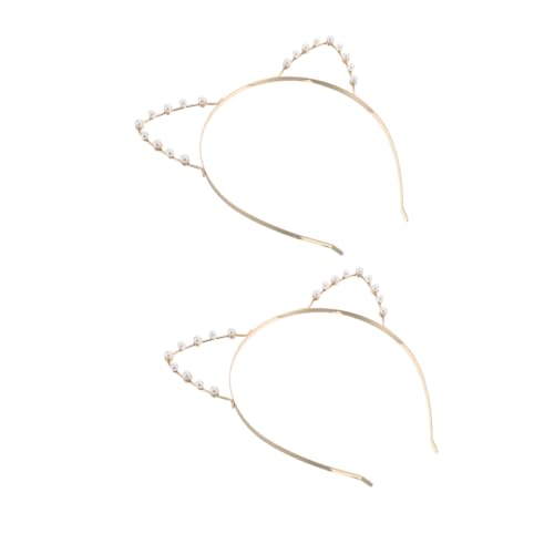 VALICLUD 2stücke Katzenohren Haarschmuck Mit Perlen Haarband Für Und Mädchen Für Halloween Cosplay Und Festliche Anlässe Niedliche Accessoires Für Kreative Stylings von VALICLUD