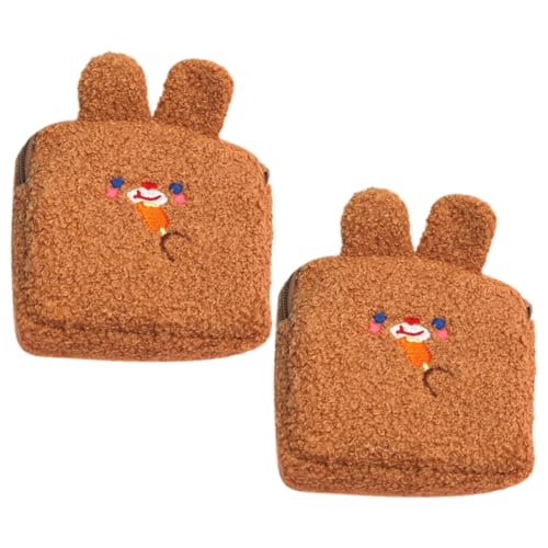 VALICLUD 2stücke Kawaii Wechselgeldbörse Plüsch Geldbeutel Für Frauen Und Mädchen Multifunktionale Tasche Für Hygieneartikel Perioden Und Münzaufbewahrung von VALICLUD