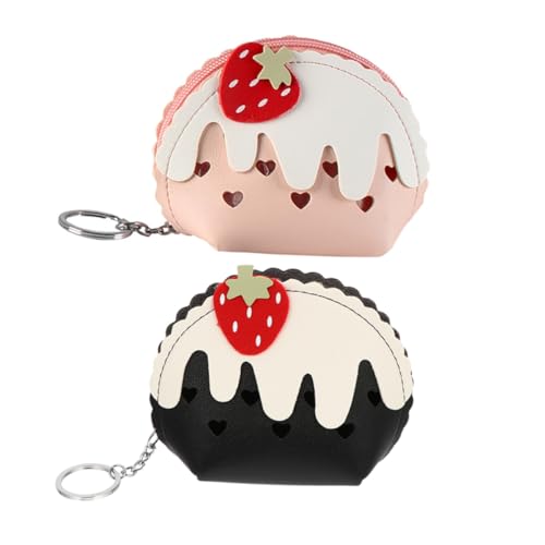 VALICLUD 2stücke Kleine Ästhetische Geldbörse Für Mädchen Und Mini Reißverschluss Portemonnaie Aus Pu Für Täglichen Gebrauch Kompakte Und Modische Münzbörse Für Junge Mädchen von VALICLUD