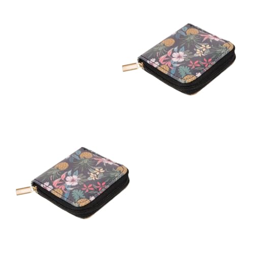 VALICLUD 2stücke Kompakte Damen Geldbörse Mit Blumenmuster Stilvolles Pu Portemonnaie Für Karten Und Kleingeld Handlich Und Praktisch Für Alltag Und Reisen von VALICLUD