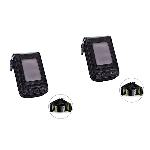 VALICLUD 2stücke Kreditkartenetui Organizer Tasche Mit Reißverschluss RFID-sichere Geldbörse Für Herren Und Damen Kompakte Kartenhalter Für Reisen Münzen Und Kleingeld Schwarz von VALICLUD