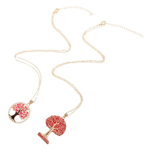 VALICLUD 2stücke Lebensbaum-anhänger Halskette Damen Mit Choker-stil Halsschmuck Aus Messing Für Mädchen Lang Vintage Modisch Halskettenanhänger Für Damen von VALICLUD