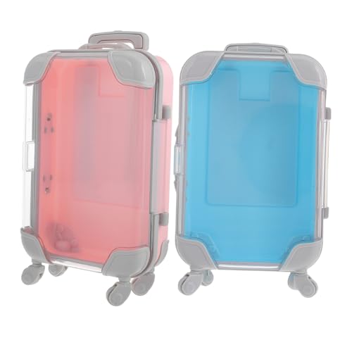 VALICLUD 2stücke Mini Kosmetikkoffer Pack Tragbare Aufbewahrungsbox Für Junge Mädchen Simulation Koffer Für Makeup Und Wimpern Für Reisen Und Täglichen Gebrauch Leicht Und Praktisch von VALICLUD