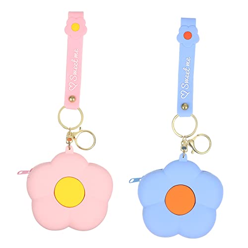 VALICLUD 2stücke Mini-geldbörse Aus Silikon Mit Cartoon-Blumen-Design Kleine Münzbörse Mit Reißverschluss Als Kopfhörertasche Für Damen Und Mädchen Kompaktes Und Leichtes Trageaccessoire VALICLUD 2stücke Mini-geldbörse Aus Silikon Mit Cartoon-Blumen-Design Kleine Münzbörse Mit Reißverschluss Als Kopfhörertasche Für Damen Und Mädchen Kompaktes Und Leichtes Trageaccessoire von VALICLUD