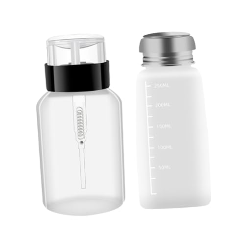 VALICLUD 2stücke Nagellackentferner Flasche Mit Pumpmechanismus Auslaufsichere Maniküre Flaschen Für Nagellackentferner Und Make-up Entferner Metalldeckel von VALICLUD