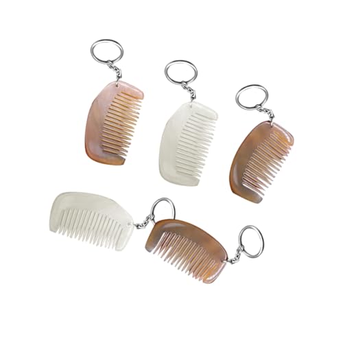 VALICLUD 2stücke Kamm Schlüsselanhänger Anhänger Natürlicher -horn-kamm Schlüsselanhänger Hängedekor Taschenanhänger Muster b Gebogener Zufällige Farbe von VALICLUD