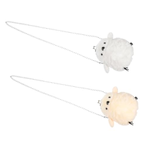 VALICLUD 2stücke Niedliches Plüsch Hühner-münzgeldbeutel Tierförmige Kleine Geldbörse Für Münzen Schlüssel Und Kosmetik Weiche Stofftasche von VALICLUD