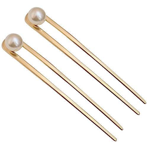 VALICLUD 2stücke Perlen Haare Gabel Aus Metall Haarnadel Für Frauen Einfache Haargabel Haarschmuck Für Partys Festivals Und Alltag von VALICLUD