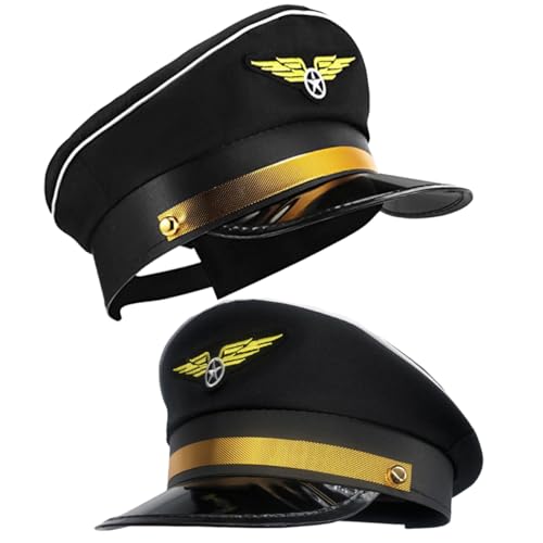 VALICLUD 2stücke Pilotenmütze Verstellbare Pilotenkappe Für Halloween Und Kostümpartys Für Cosplay Und Themenfeiern Bequemes Design Für Jungen Und Mädchen von VALICLUD