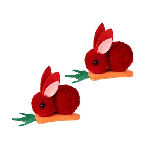 VALICLUD 2stücke Plüsch Kaninchen Haarspangen Für Mädchen Süße Haarclips Mit Karotten-design Haardekoration Für Mädchen Im Alltag Festlichen Anlässen von VALICLUD