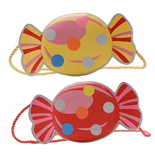 VALICLUD 2stücke Pu Geldbörsen Praktische Münzbeutel Rot Und Gelb Vielseitig Für Aufbewahrung Und Belohnung Für Kleine Geldsparer von VALICLUD