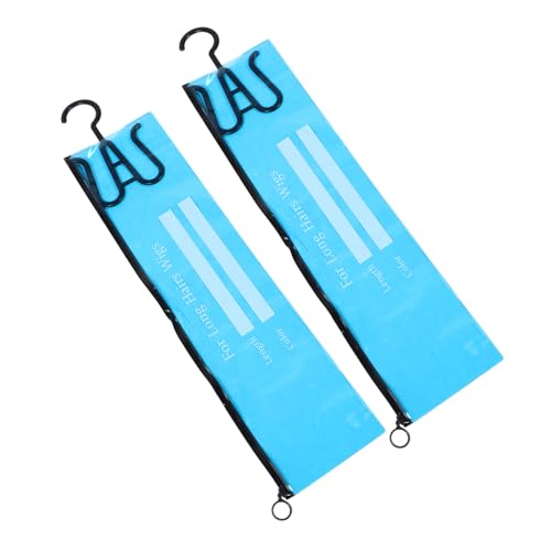 VALICLUD 2stücke Aufbewahrungstasche Für Perücken Und Haarverlängerungen Mit Haken Aus Robustem Pvc-material Zum Schutz Organisation Ihrer Haarteile von VALICLUD