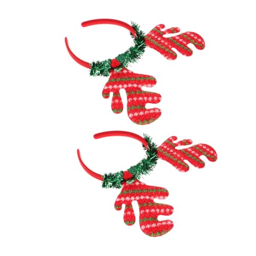 VALICLUD 2stücke Rentiergeweih-stirnband Für Weihnachten Haar-accessoire Mit Glitzer-design Verstellbare Kopfbedeckung Für Junge Mädchen Und Erwachsene von VALICLUD