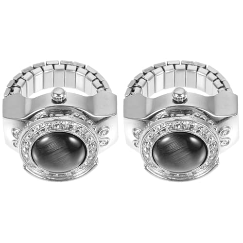 VALICLUD 2stücke Retro Metall Fingeruhr Kreative Ringuhr Mit Präzisem Quarzwerk Für Damen Und Für Zu Halloween Geburtstagen Und Weihnachten von VALICLUD